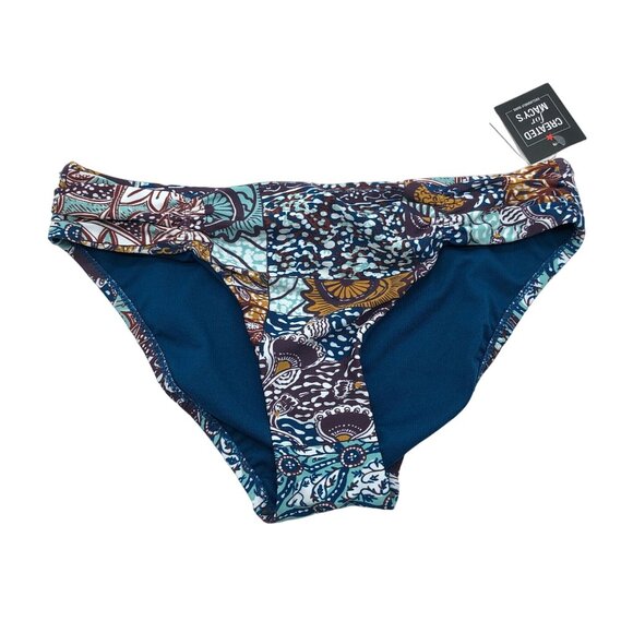 Bar III Boho By Nature Bikini Bottom S Multicolor Smocked Side Hipster Brief - Picture 3 of 6